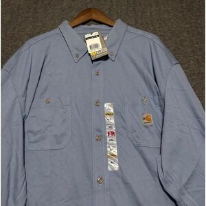Carhartt fr shirt button down long sleeve blue size 4XL regular new work